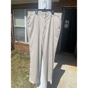 Greg Norman Pants Mens 36x32 Beige Tapred Leg Flat Front Performance Chino
